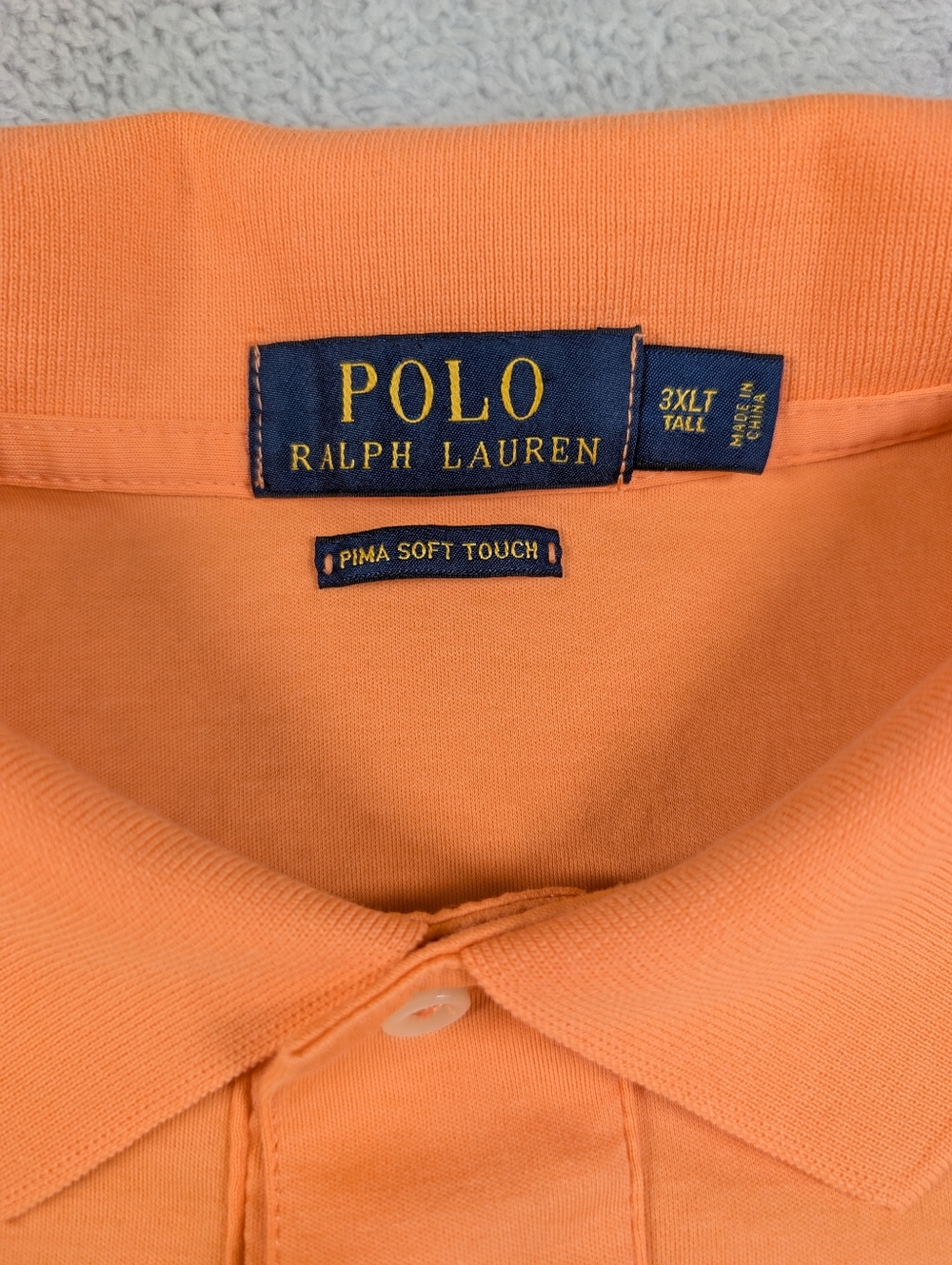 Polo Ralph Lauren Pima Soft Touch Polo 3XLT Orange Big Tall Pony - Picture 3 of 9